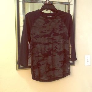 Boys camouflage baseball t-shirt